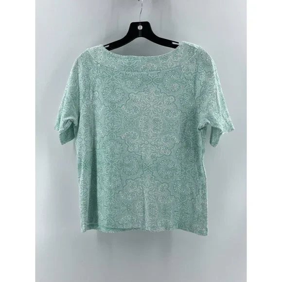 Jones New York Signature Women's Short Sleeve Green Shirt Top Size Large - Picture 4 of 9